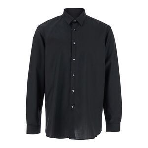 Low Brand Men Black Shirt With Classic Collar And Button Closure In Fabric Man